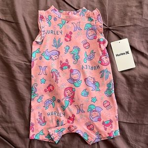NWT Hurley pink mermaid one piece jumpsuit - baby girl 3 months